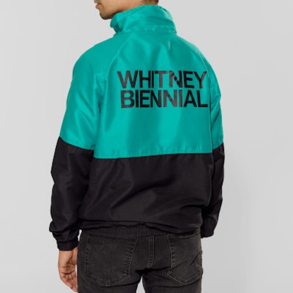 Whitney Museum Other - Whitney Biennial Men's Lightweight Bomber Jacket Teal Black Colorblock Size M‎